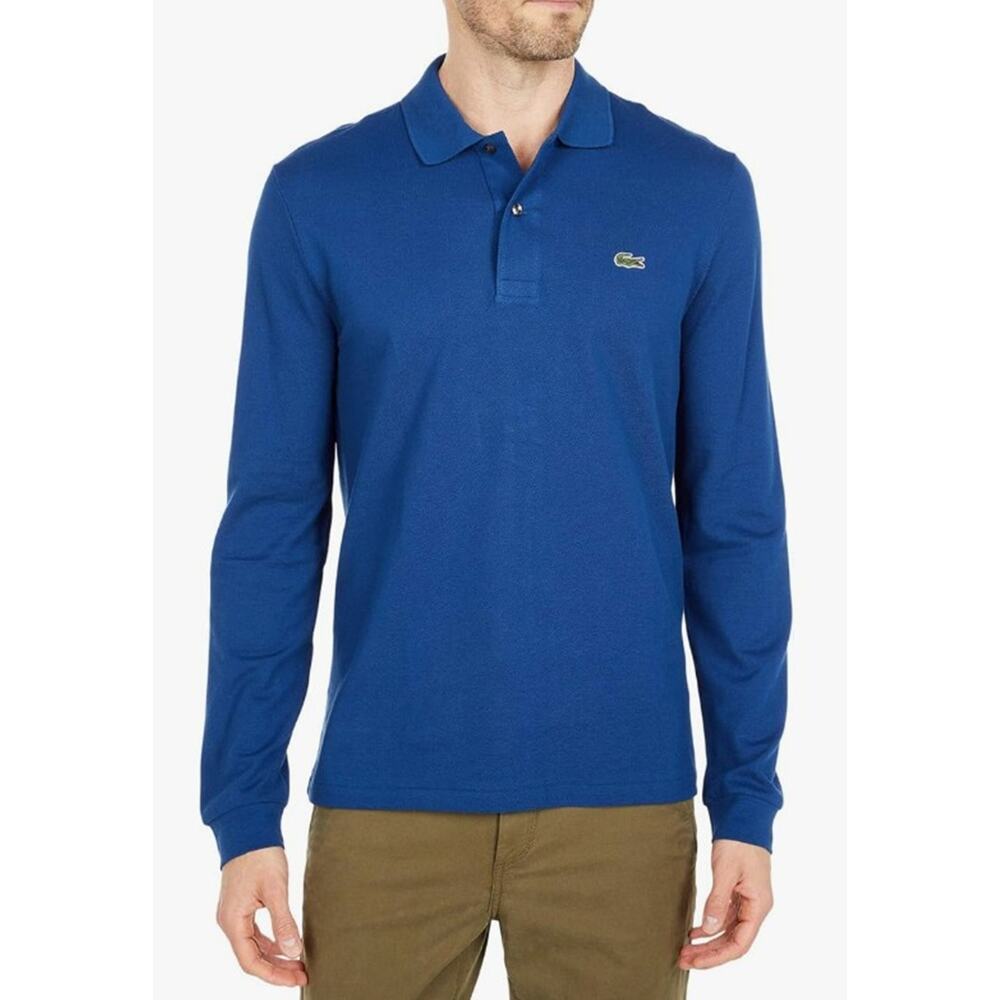 Lacoste Men's Classic Long Sleeve Pique Polo Shirt Globe S